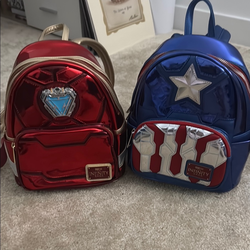 Loungefly Captain America and Iron Man backpacks